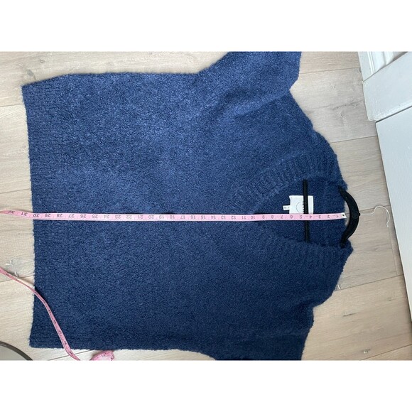 Aerie Womens Navy Blue Oversized Soft Fuzzy Sweater V Neck Size XL - Picture 2 of 6